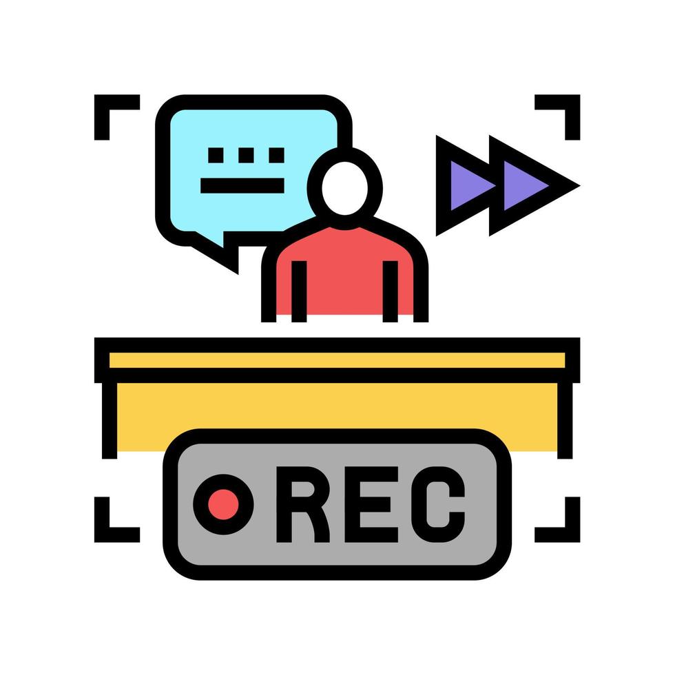 rewind recording news color icon vector illustration