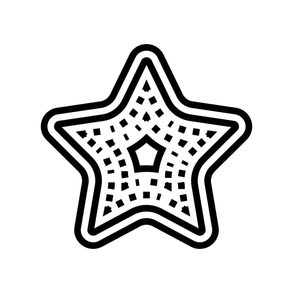 estrella océano línea icono vector ilustración