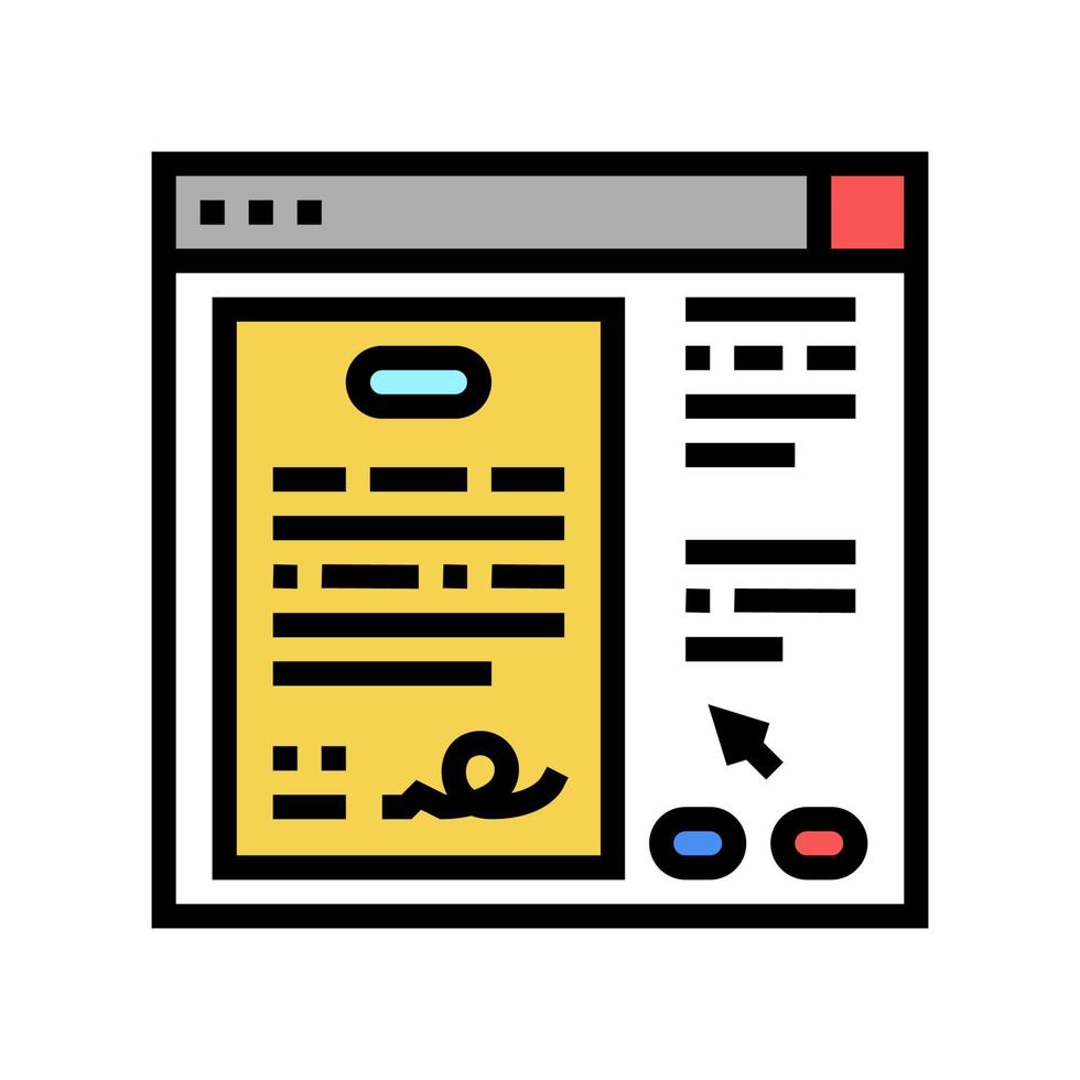 patient consent color icon vector illustration