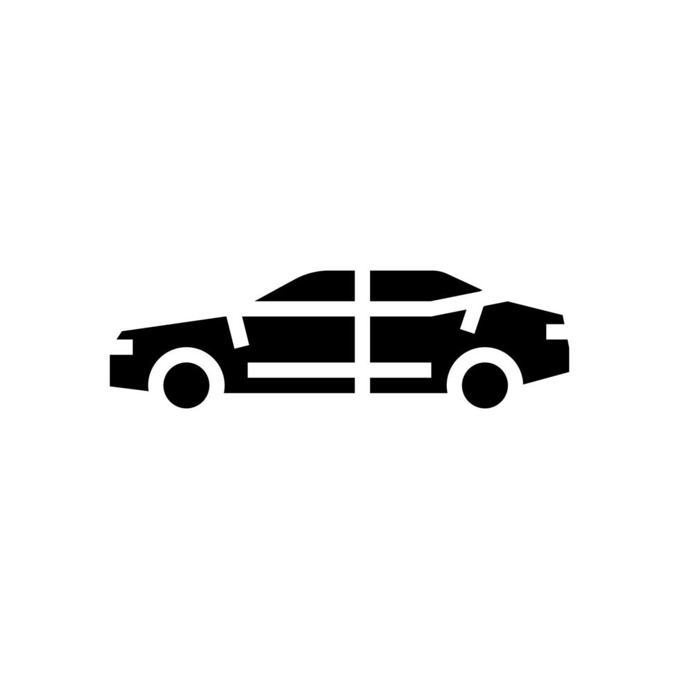 sedan car glyph icon vector illustration