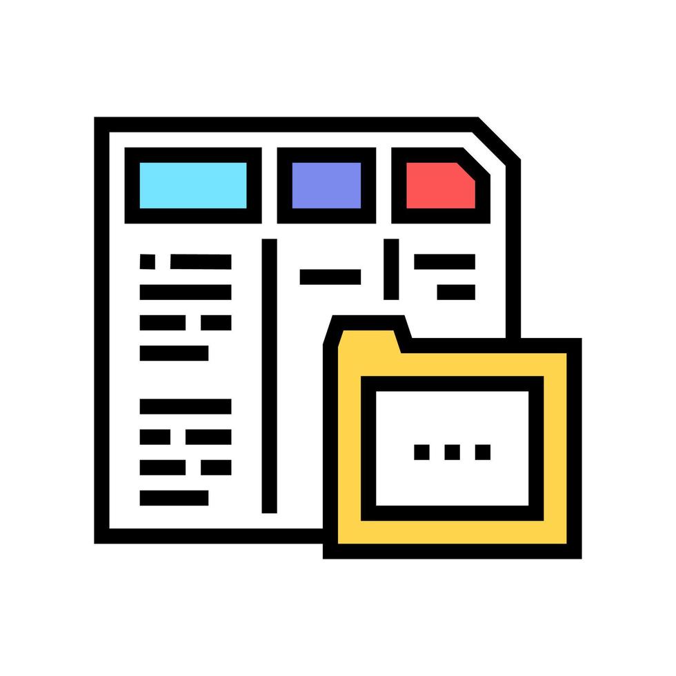 financial report folder color icon vector illustration