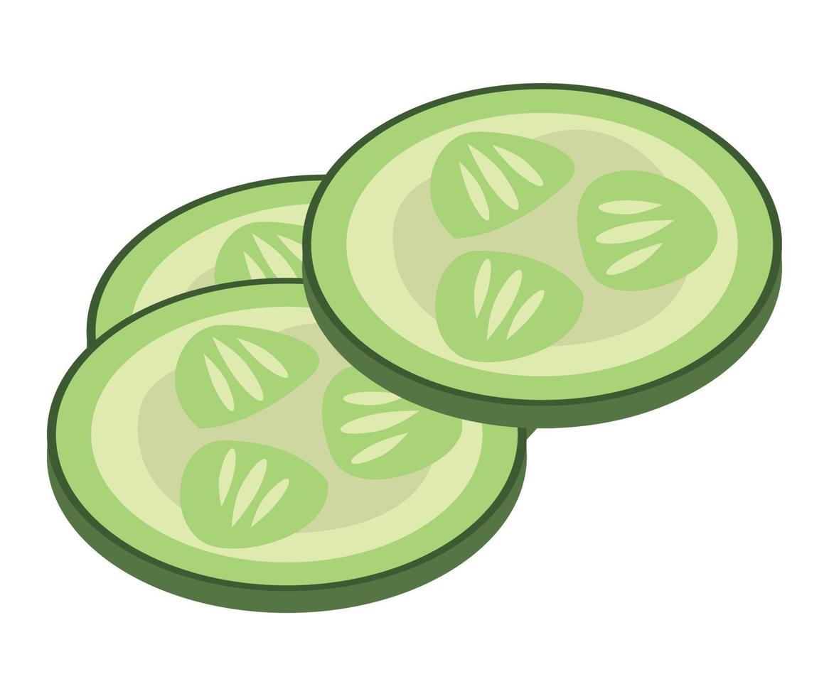 fresh cucumber slices vector
