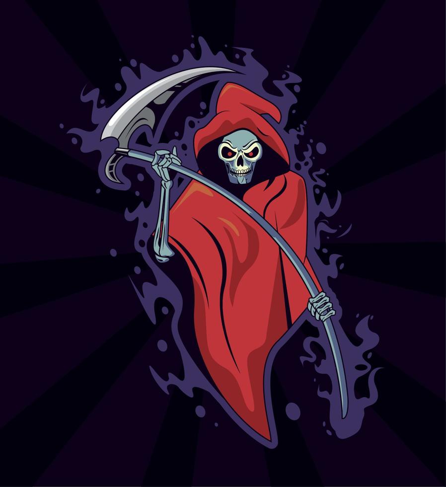 red grim reaper vector