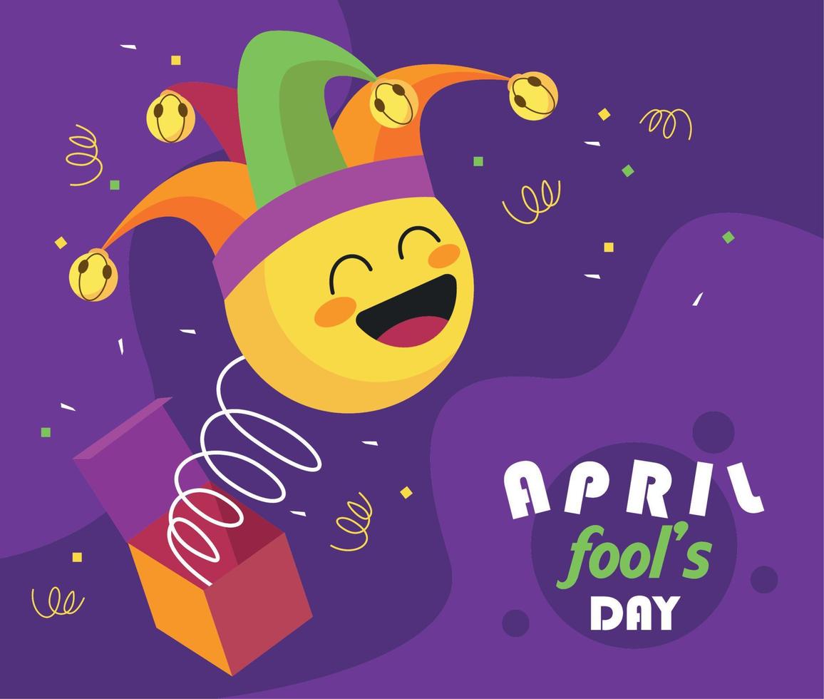 fools day postcard vector