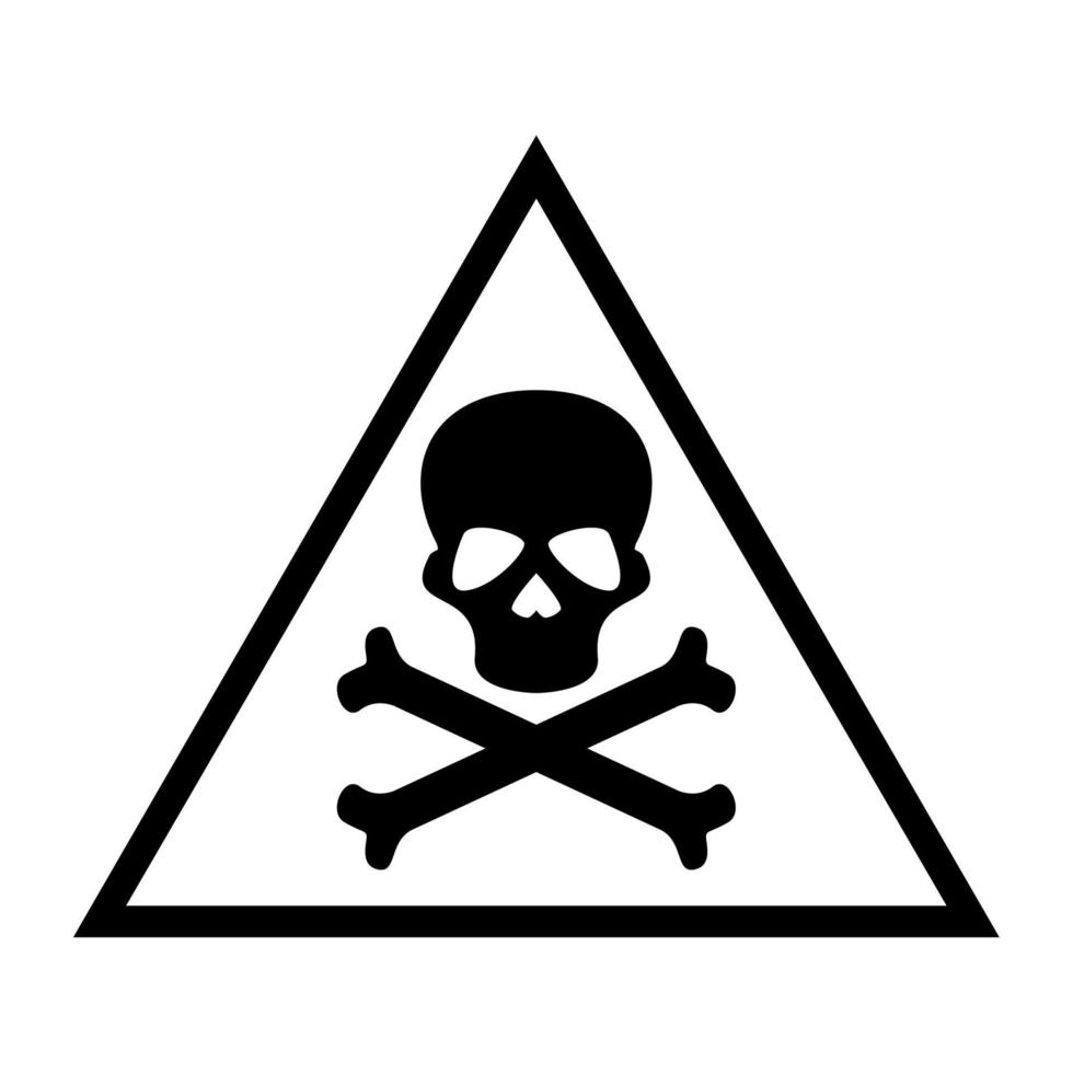 triangle with skull signal vector