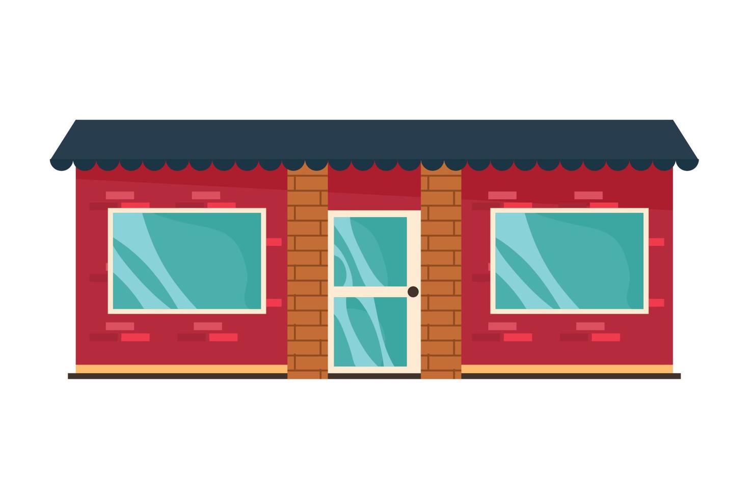 store building red facade vector