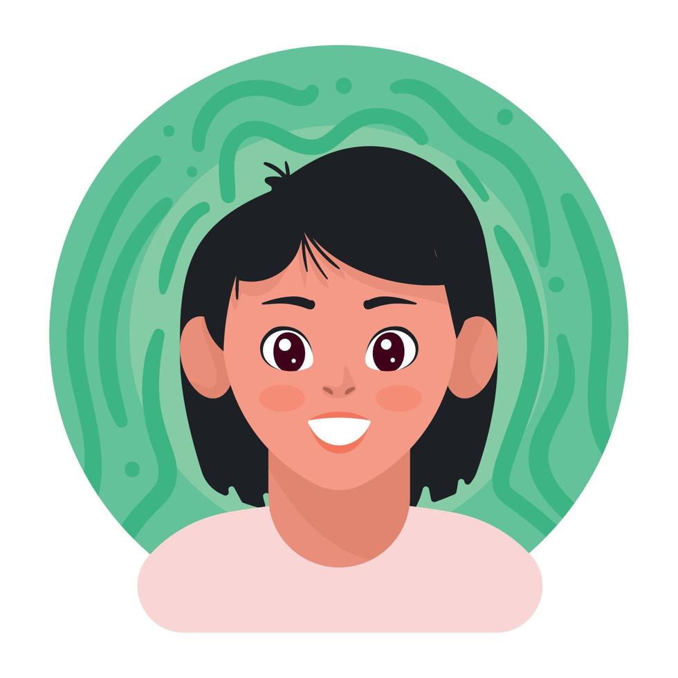 foto de perfil de mujer feliz vector