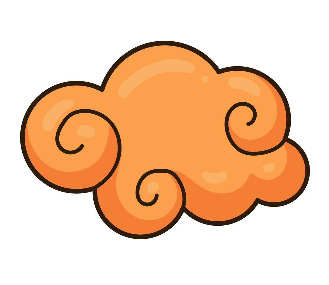 nube naranja china vector