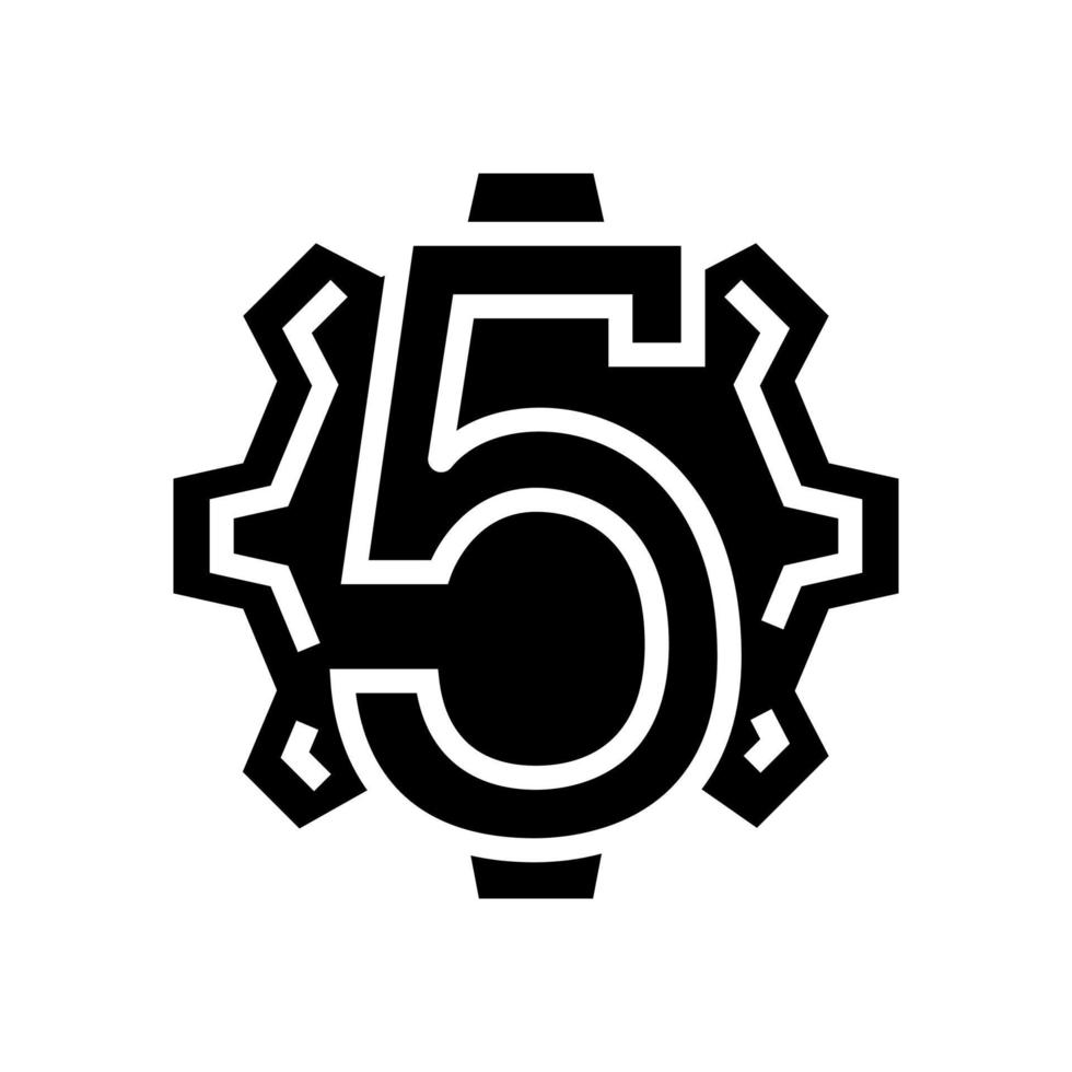 fifth number glyph icon vector illustration