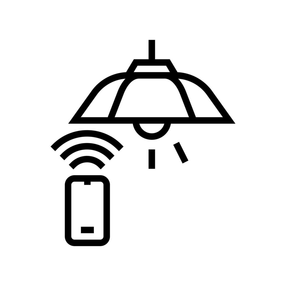 lighting lamp remote control line icon vector illustration