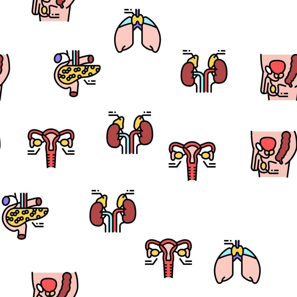 Endocrinology Medical Disease Vector Seamless Pattern