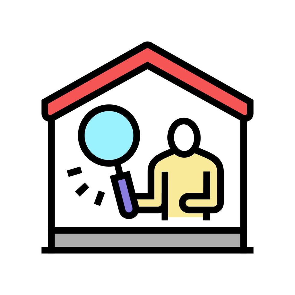 property inspection color icon vector illustration