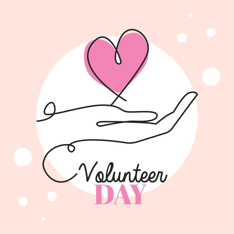volunteer day card vector
