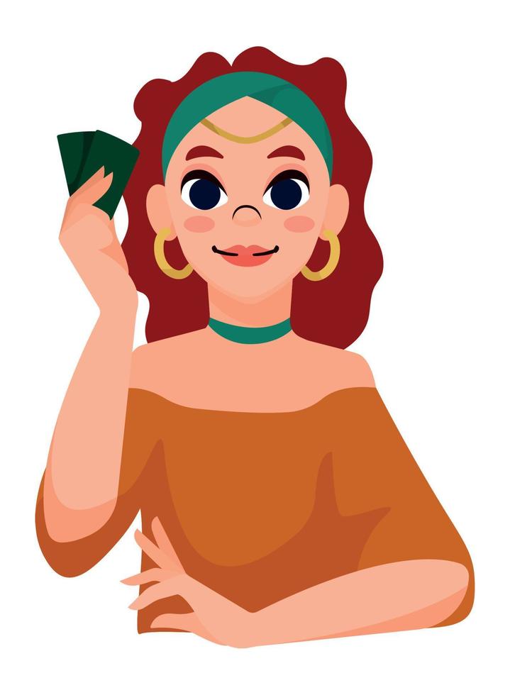 fortune teller with cards vector