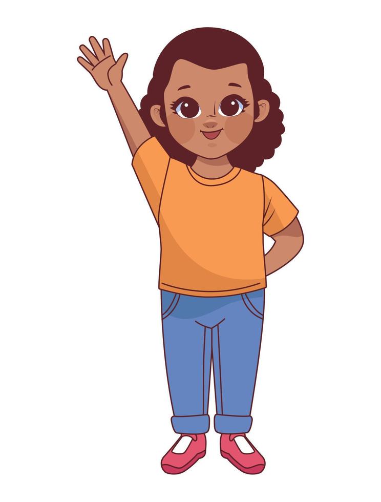 niña afro vector