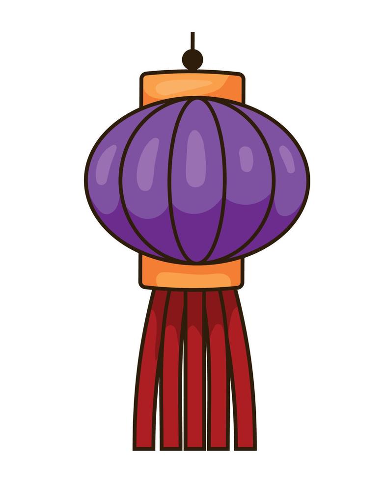 purple chinese lamp hanging vector