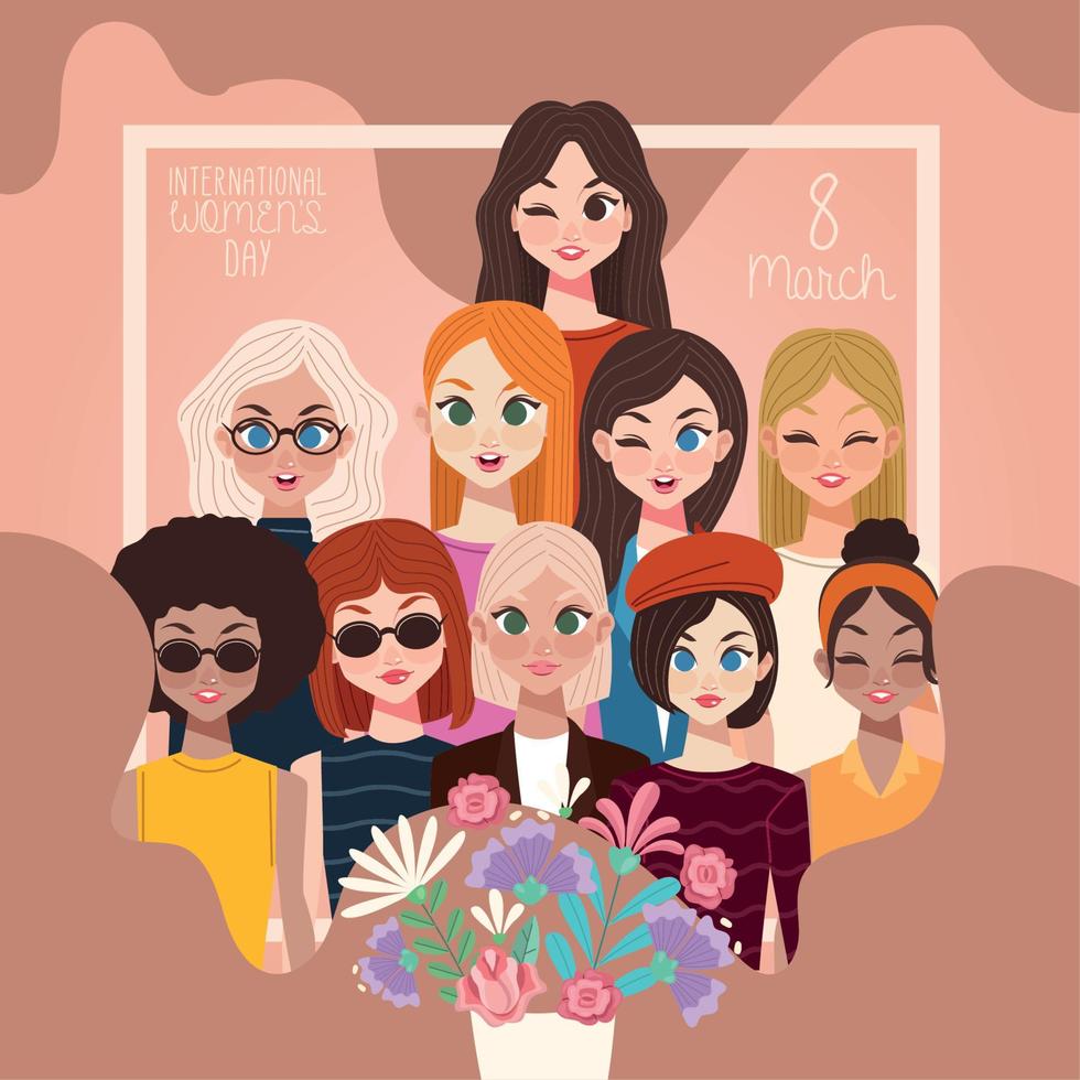 international womens day celebration vector