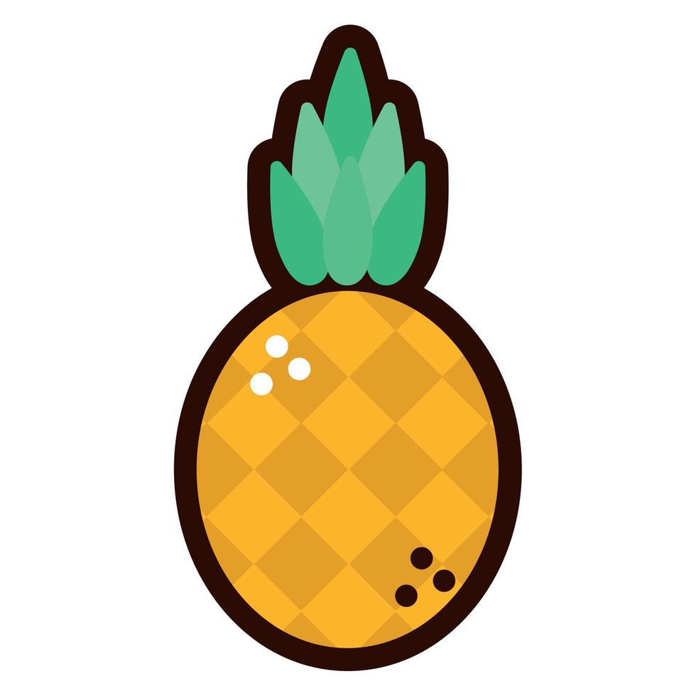 pineapple fruit doodle icon vector