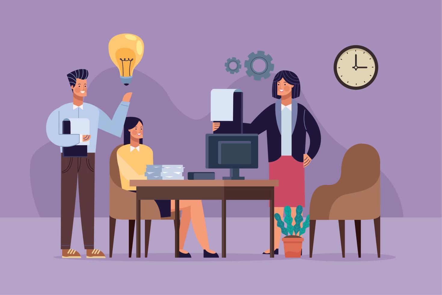 business persons in worksite vector