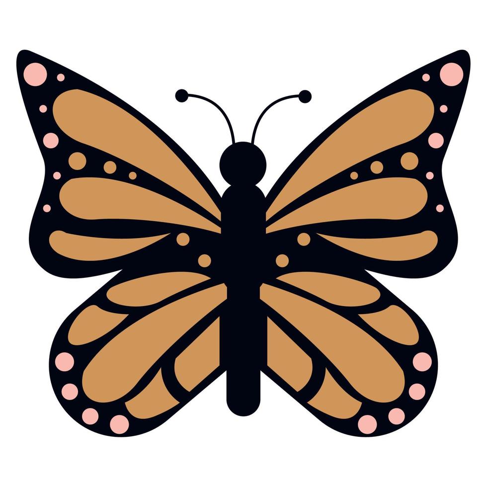 orange butterfly insect garden vector