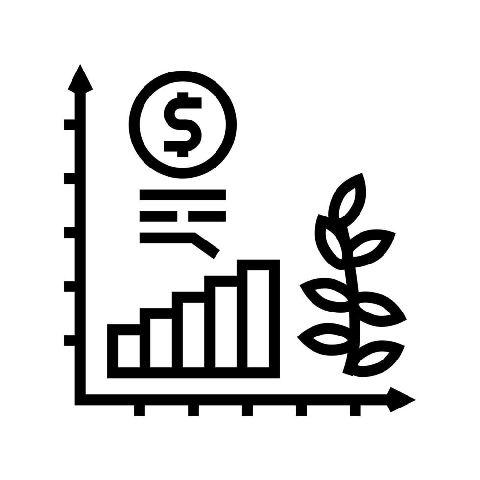 ilustración de vector de icono de línea de crecimiento económico