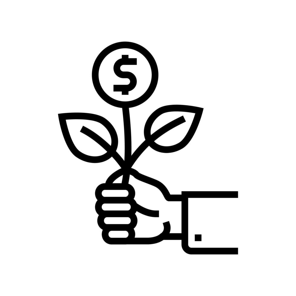 ilustración de vector de icono de línea de negocio y beneficio de crecimiento
