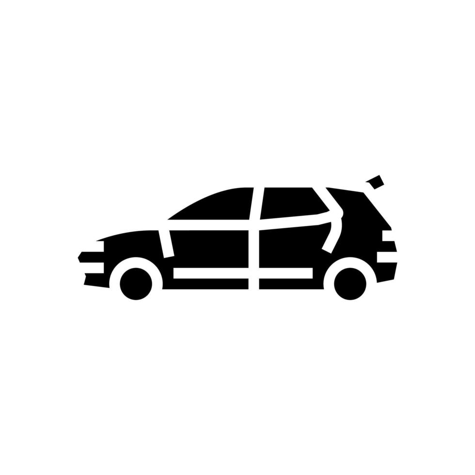 ilustración de vector de icono de glifo de coche hatchback