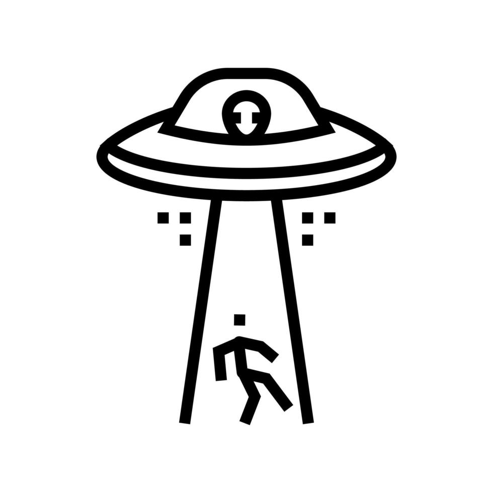 alien abduction line icon vector illustration