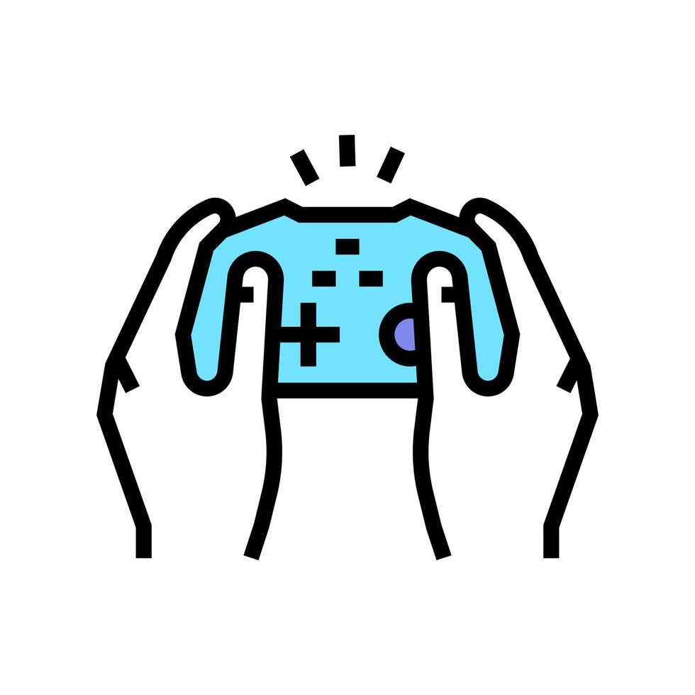 playing video game joystick color icon vector illustration