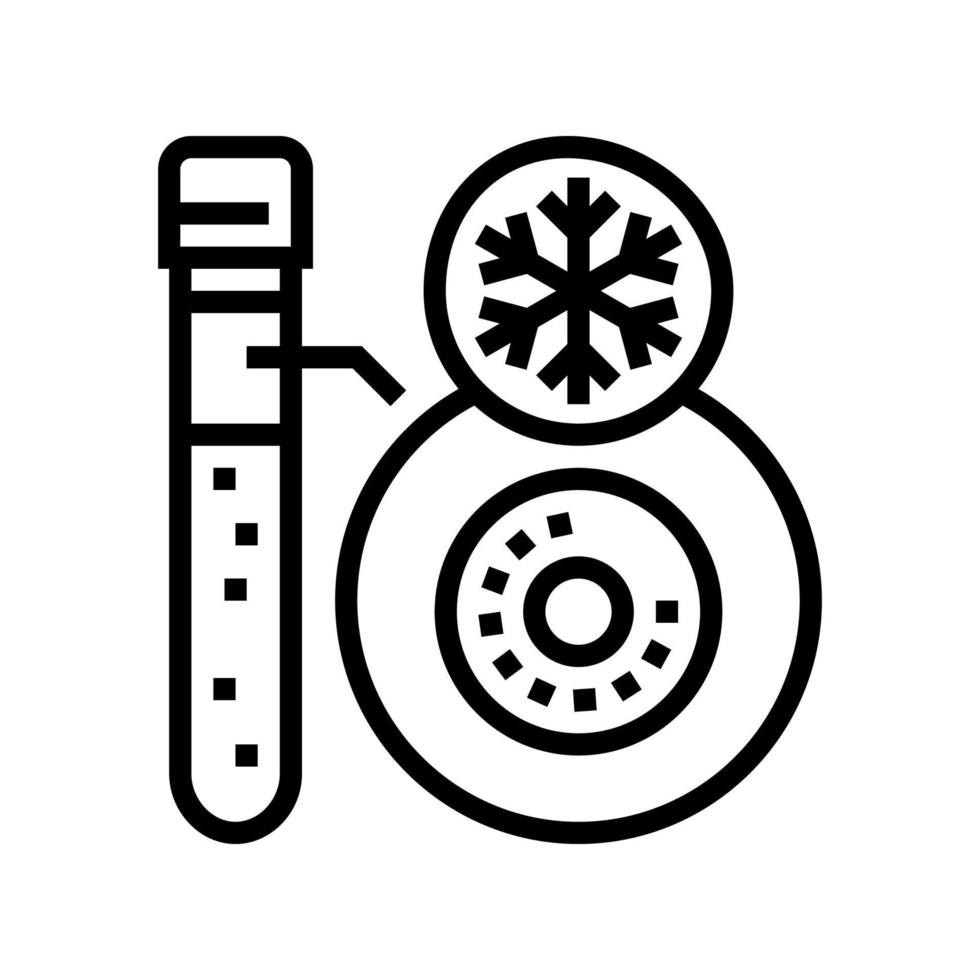 icono de línea de embrión de congelación ilustración vectorial vector