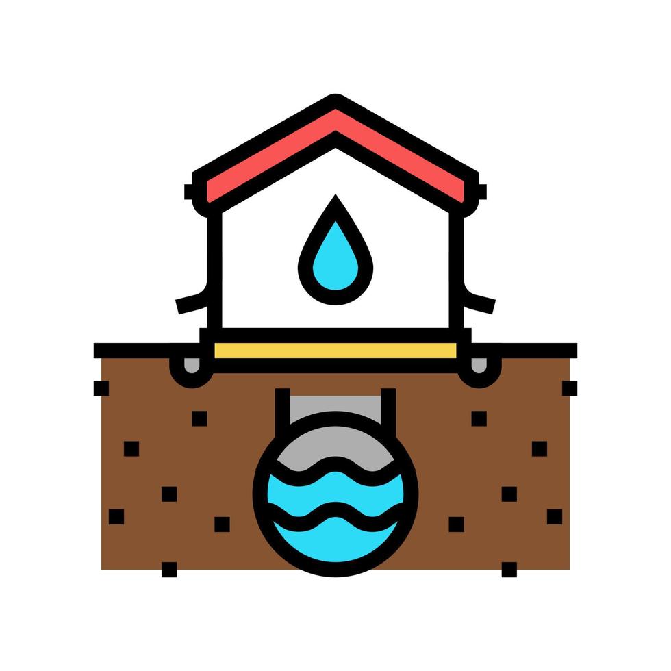 house drainage system color icon vector illustration