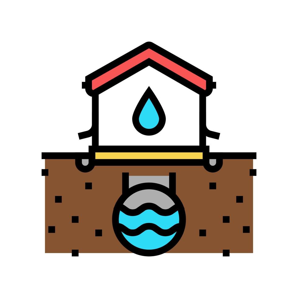 house drainage system color icon vector illustration