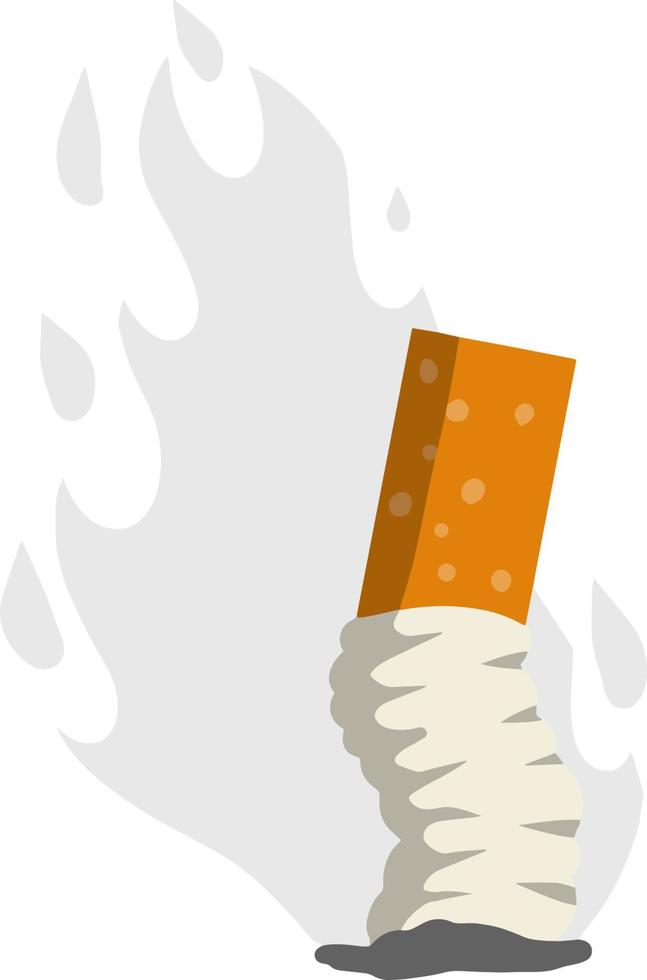 Cigarette butt. Bad harmful habit vector