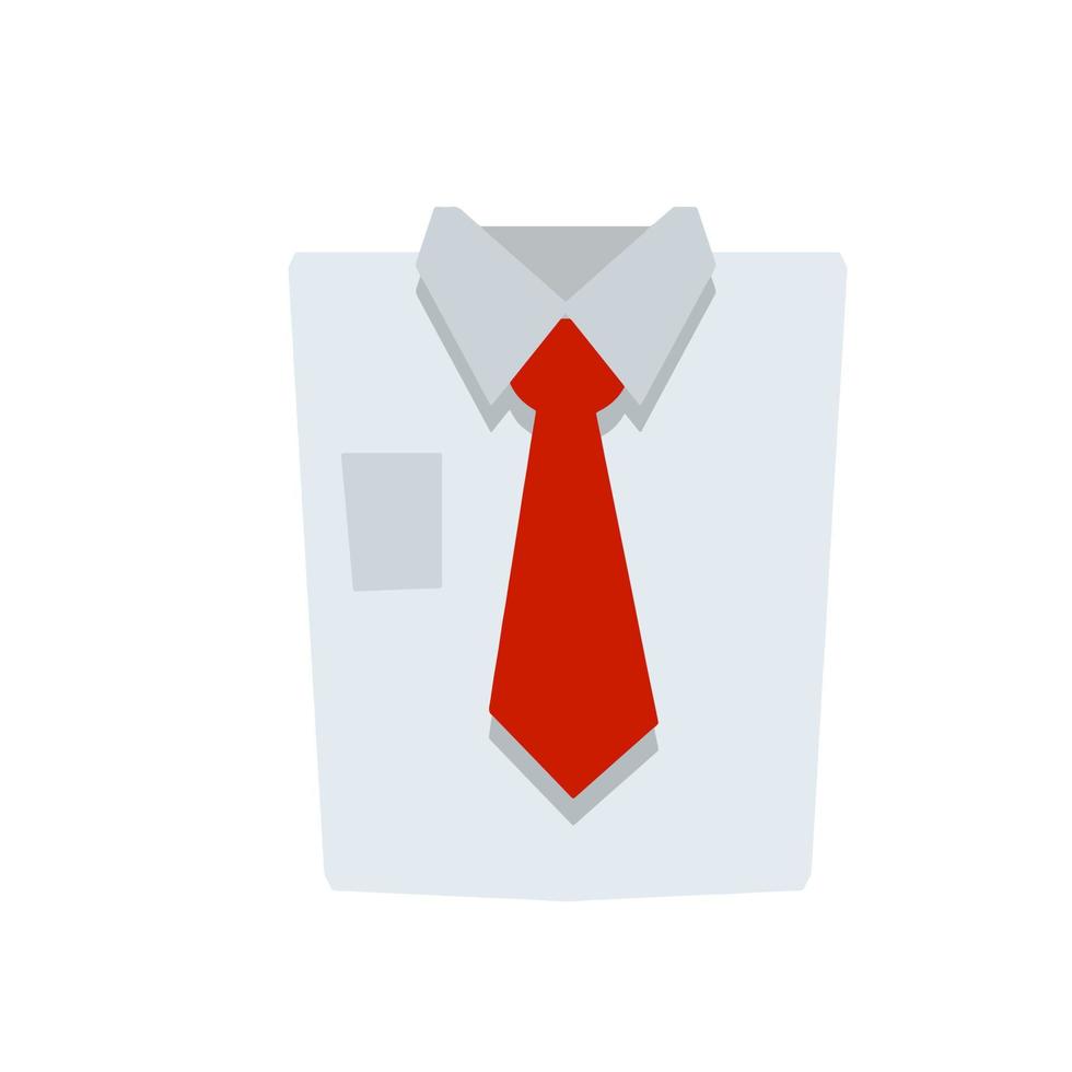 Red tie and shirt collar. Business clothing vector