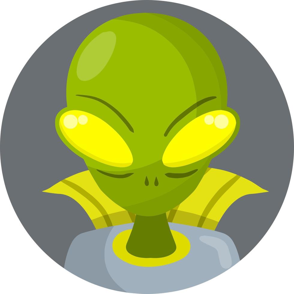 extraterrestre. monstruo extraterrestre con cabeza verde vector