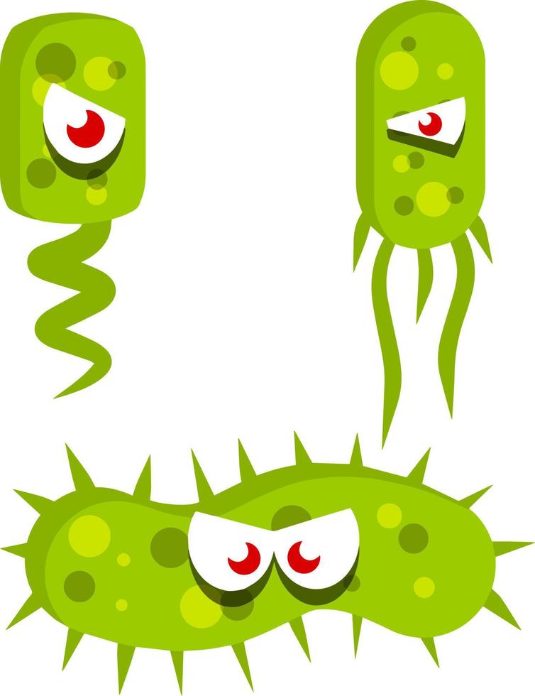 Virus and green bacteria. Causative agent. vector