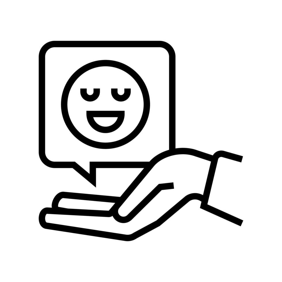 ilustración de vector de icono de línea de revisión de cliente feliz