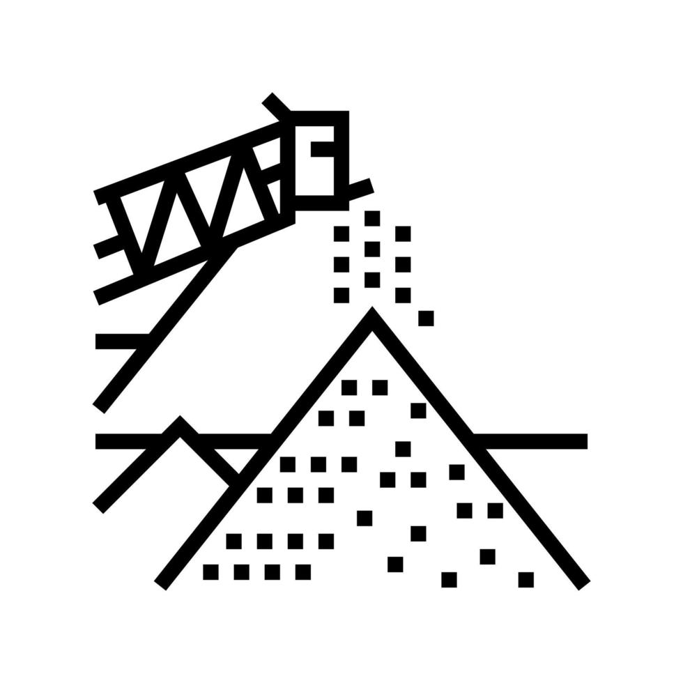 Ilustración de vector de icono de línea de torre de máquina de piedra de carga