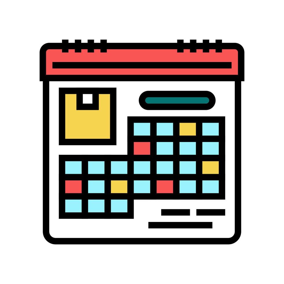 schedule delivery color icon vector illustration