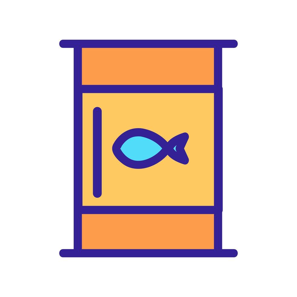 barrel with fish icon vector. Isolated contour symbol illustration vector