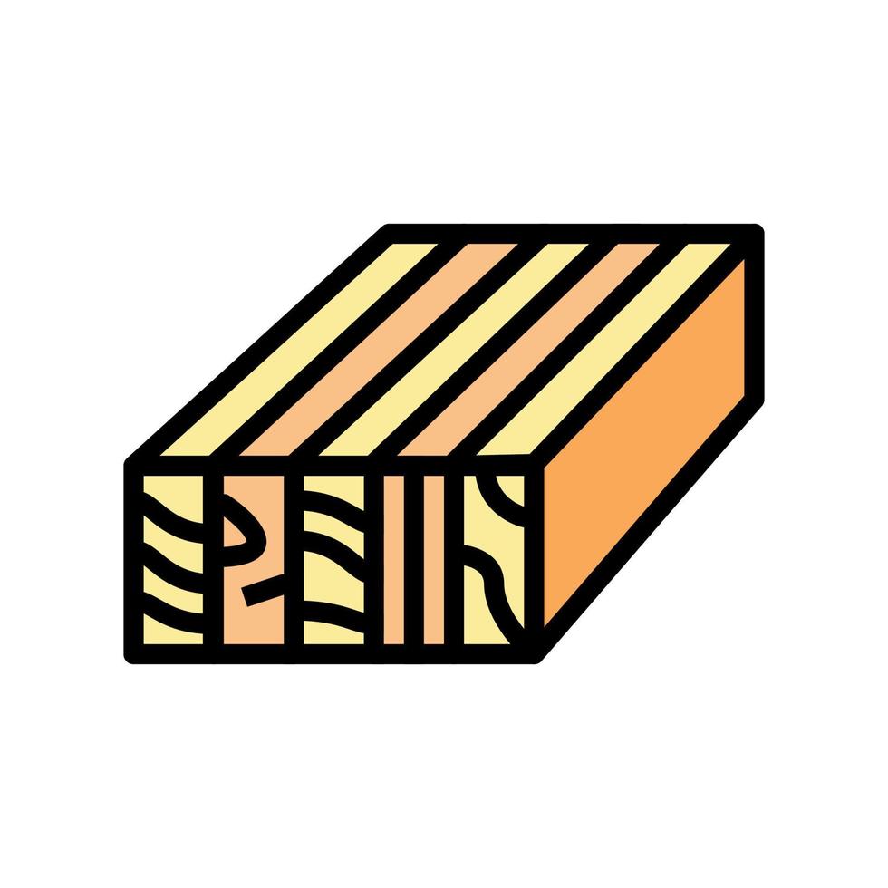 ilustración de vector de icono de color de madera glulam