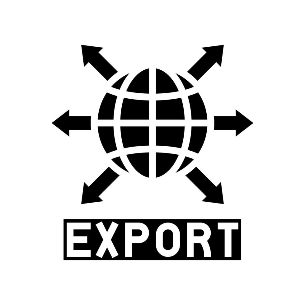 export transportation glyph icon vector black illustration