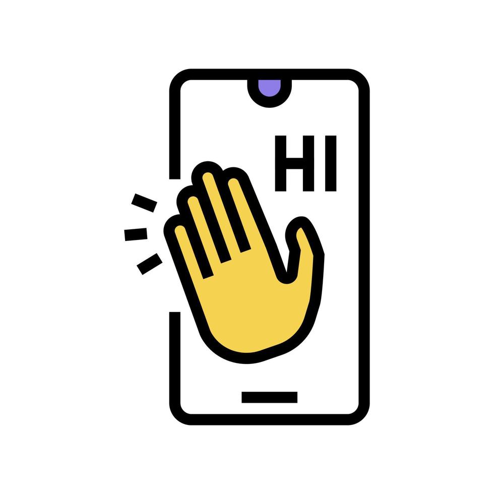 greeting mobile message color icon vector illustration