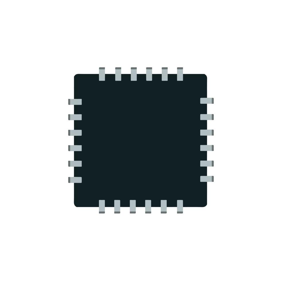 Computer chip. Digital chip. Electronic part of the Board. Modern technology and processor. Flat cartoon illustration vector