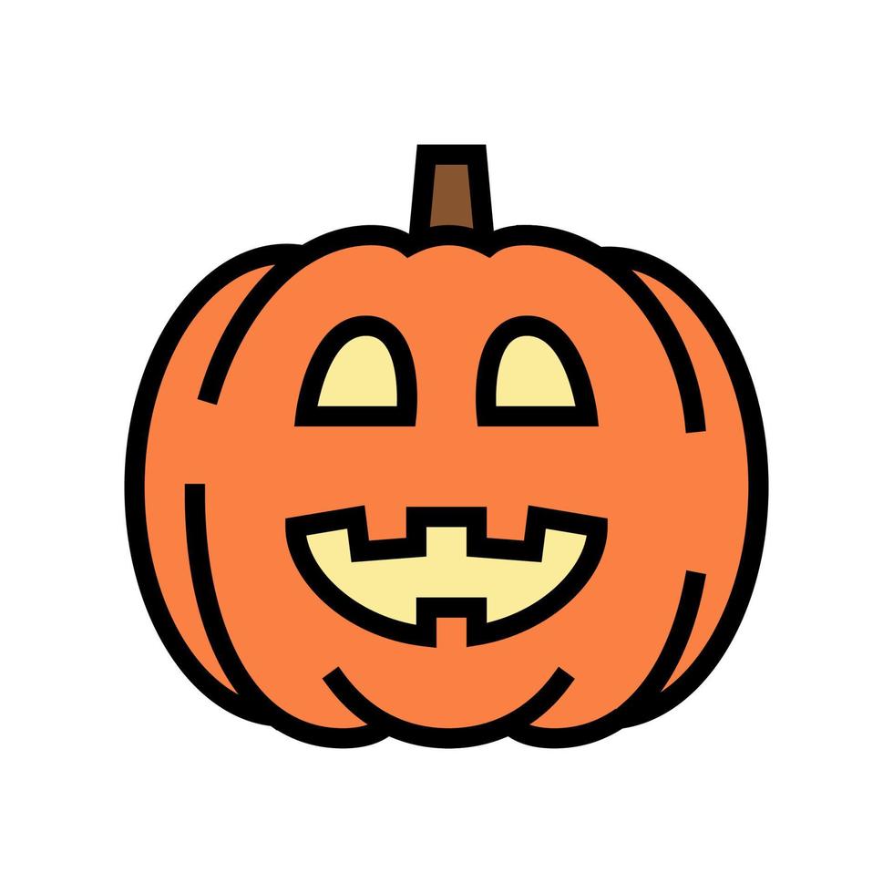 pumpkin halloween color icon vector illustration