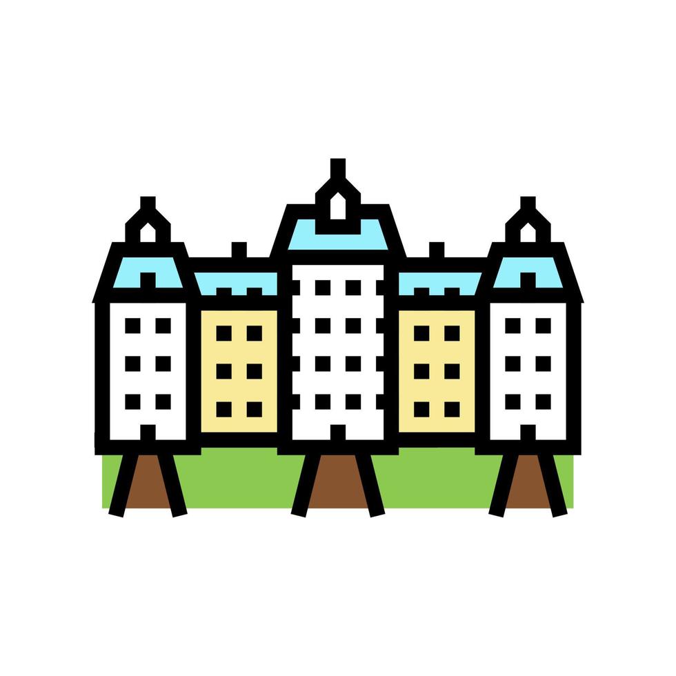 palace house color icon vector illustration