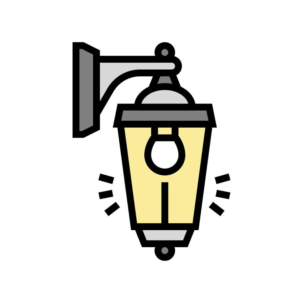 ilustración de vector de icono de color de iluminación de linterna