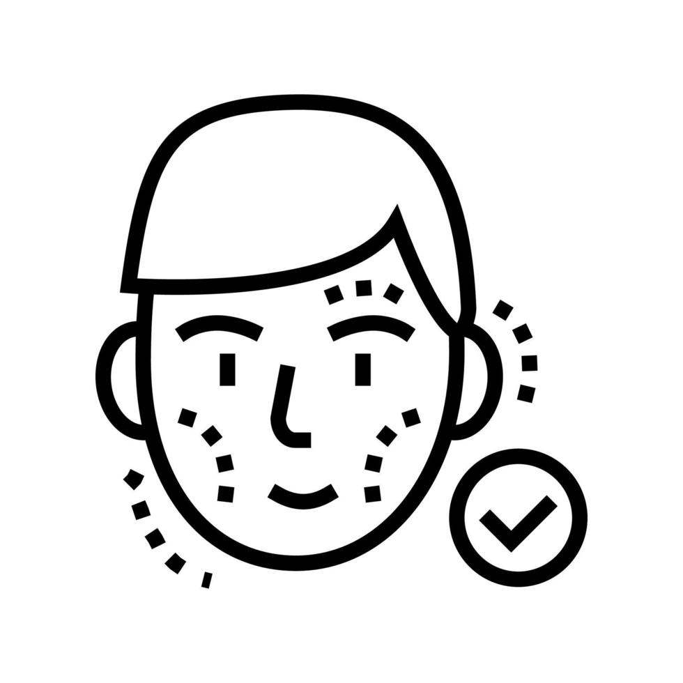 ilustración de vector de icono de línea de cirugía de reconstrucción facial