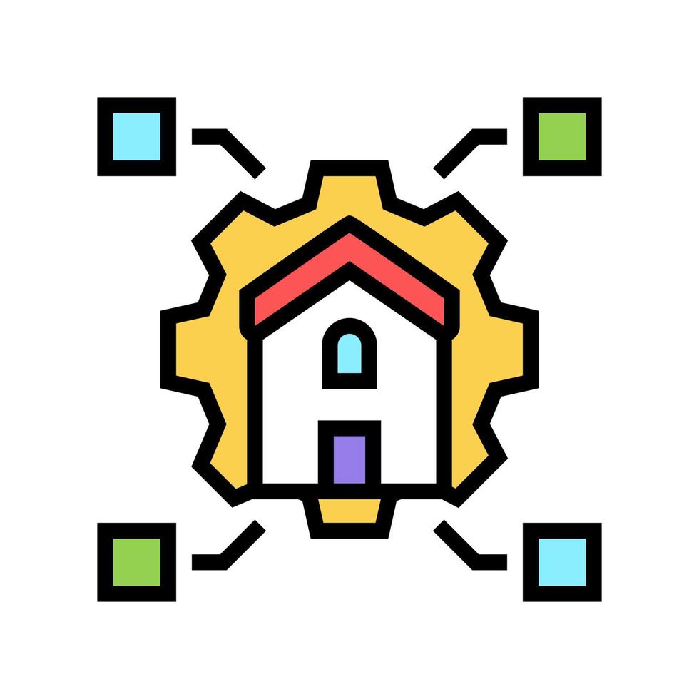 house working mortgage color icon vector illustration
