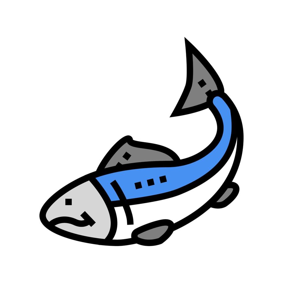 pescado, marisco, color, icono, vector, ilustración vector